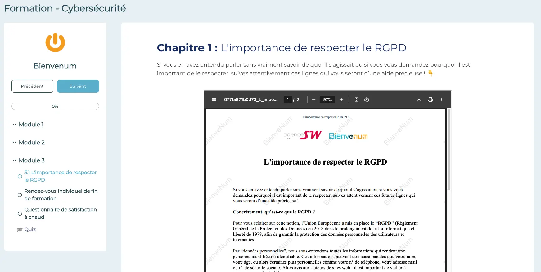 Section 3 - Formation Cybersécurité